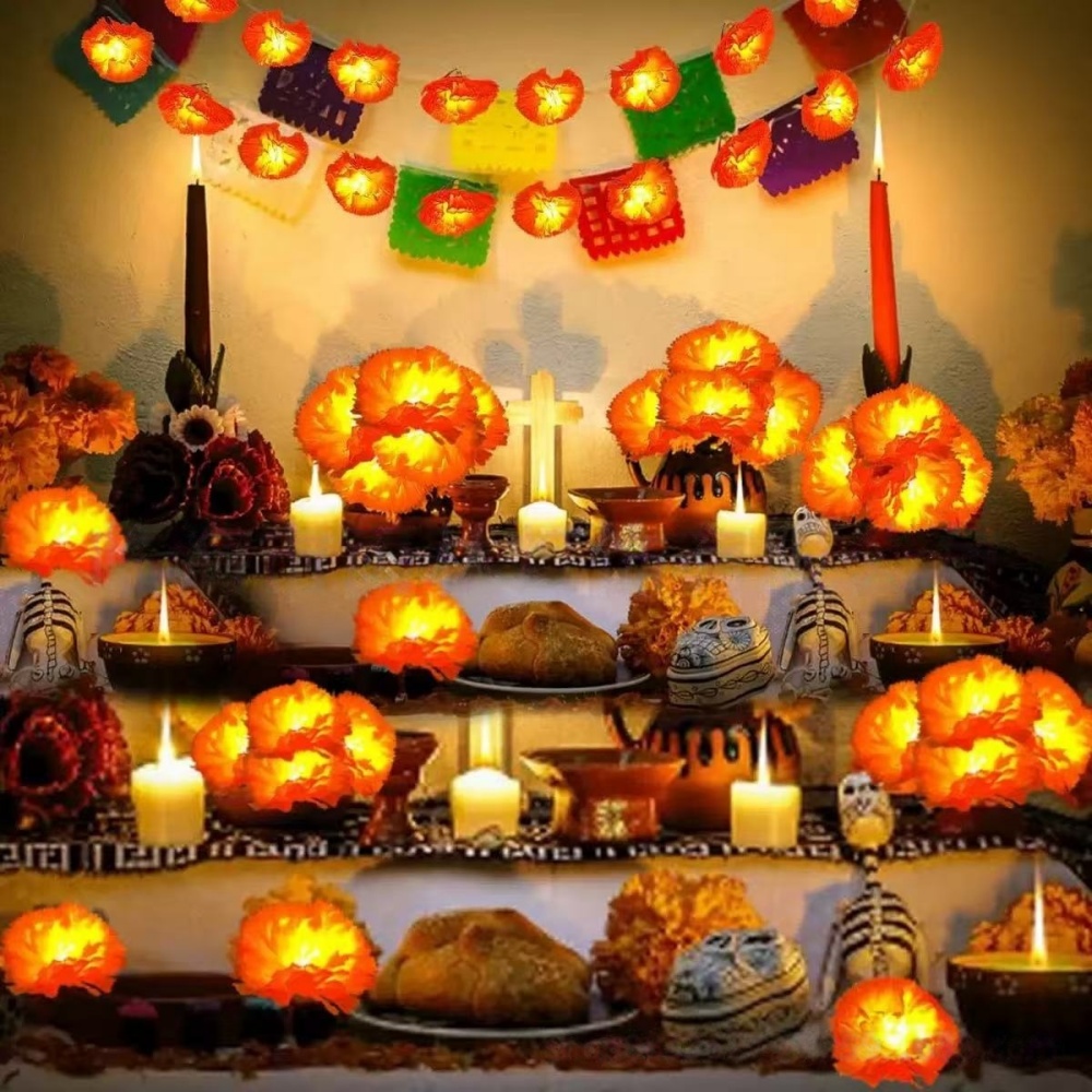 Halloween Led String Lights Orange - Goudsbloem LED-lichtsnoer voor binnen en buiten,