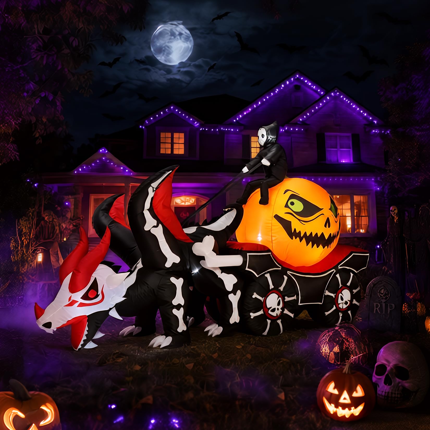 Halloween Pumpkin Decor Led - 8,9FT opblaasbare Halloween-decoratie in de vorm