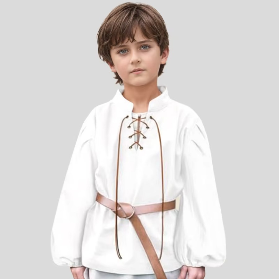 Halloween Costume Kids - Jongens Middeleeuws Piratenhemd Kinderen Renaissance Veters