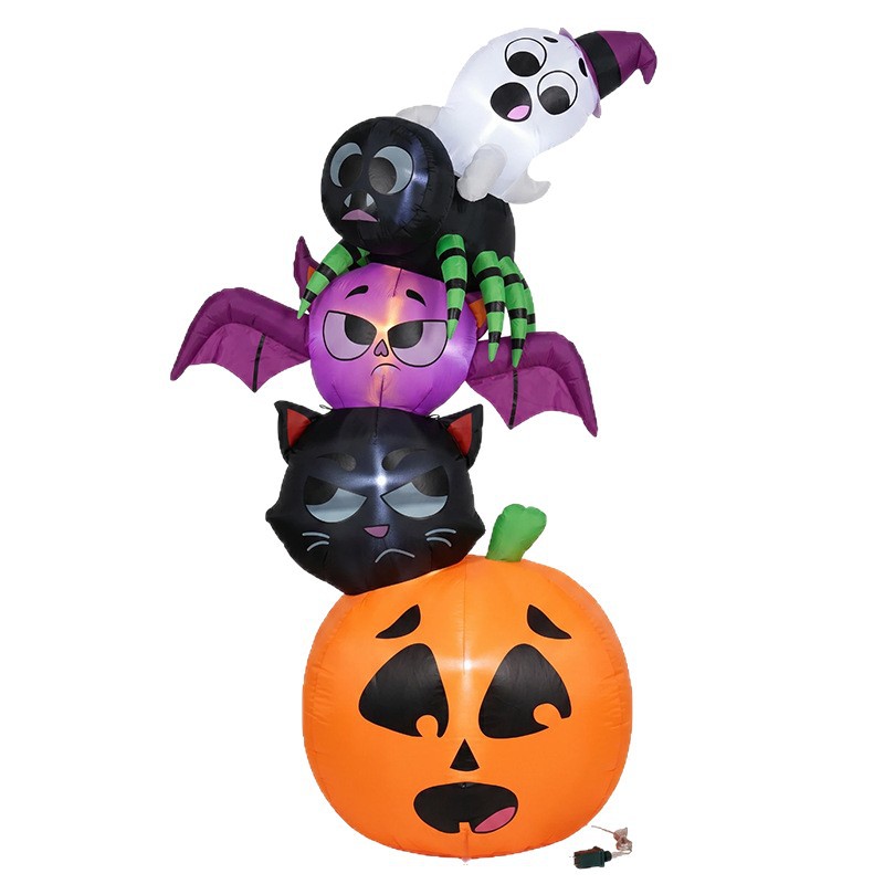 Halloween Pumpkin Decor Led - 18m Halloween opblaasbare decoraties, gestapelde pompoenen,
