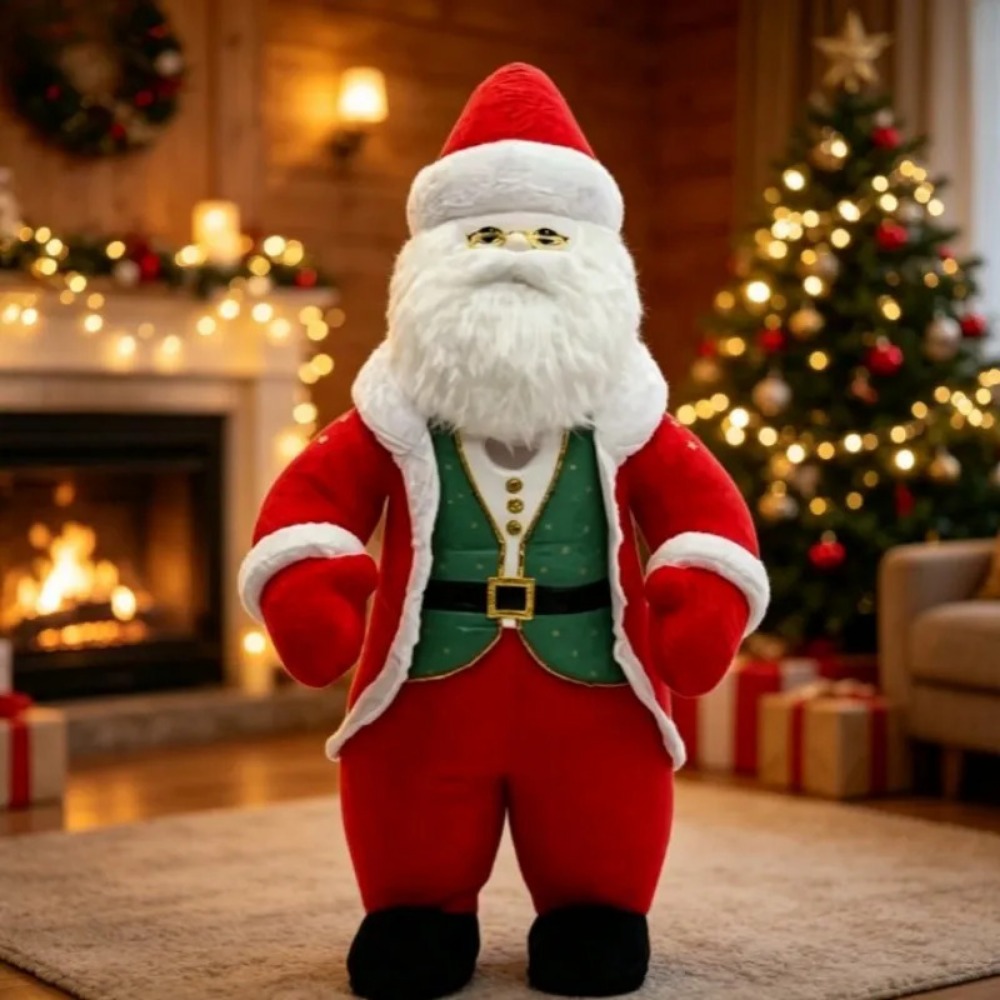 Halloween Costume Adult - Opblaasbaar Kerstman-kostuum, volwassen maat, loopfiguur voor