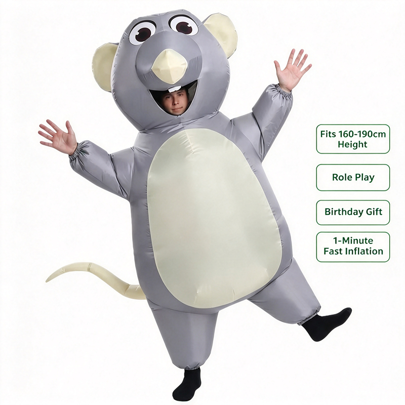 Opblaasbaar grijs muiskostuum  - Halloween Costume Kids recensie en prijs