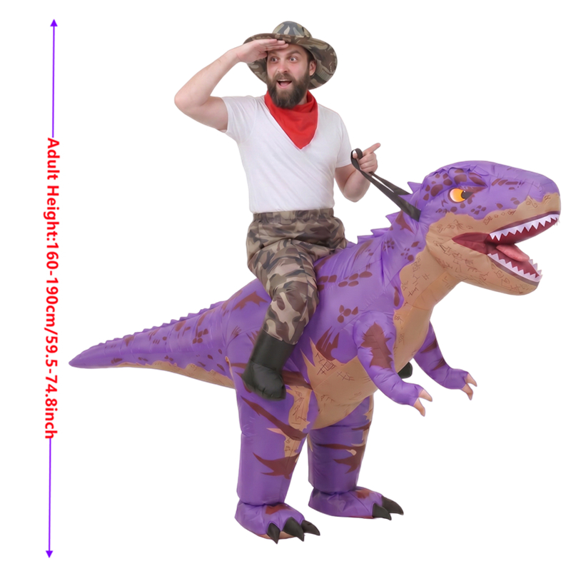 Grappig Camo paars T-Rex opbla - Halloween Costume Adult recensie en prijs
