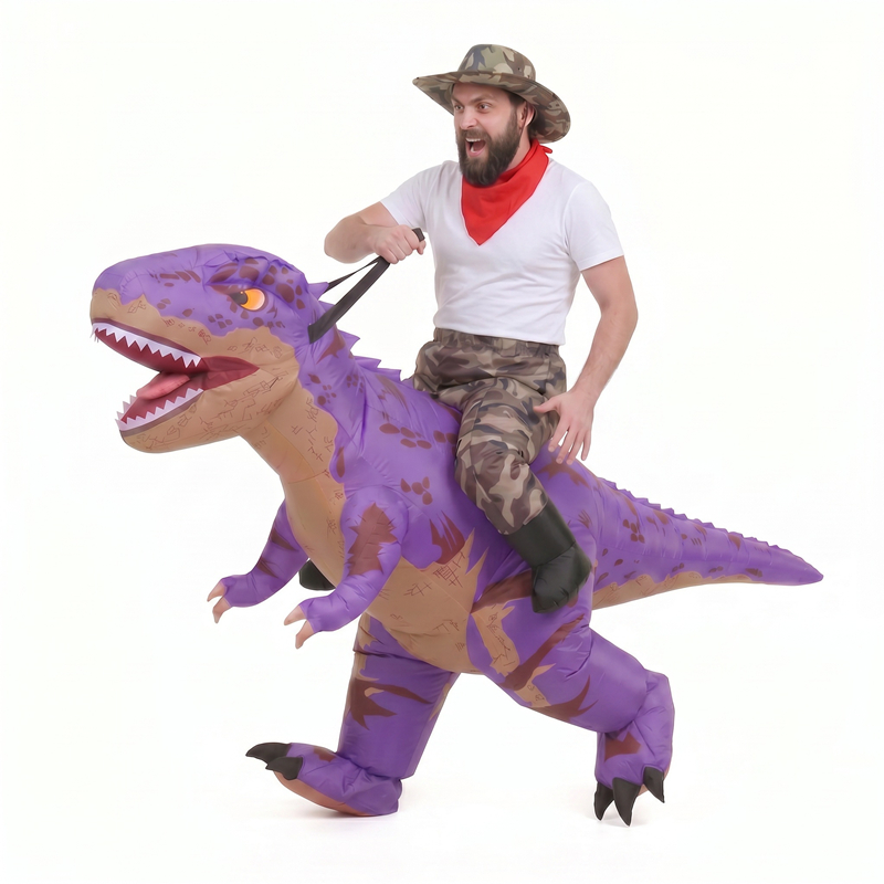 Grappig Camo paars T-Rex opbla - Halloween Costume Adult recensie en prijs