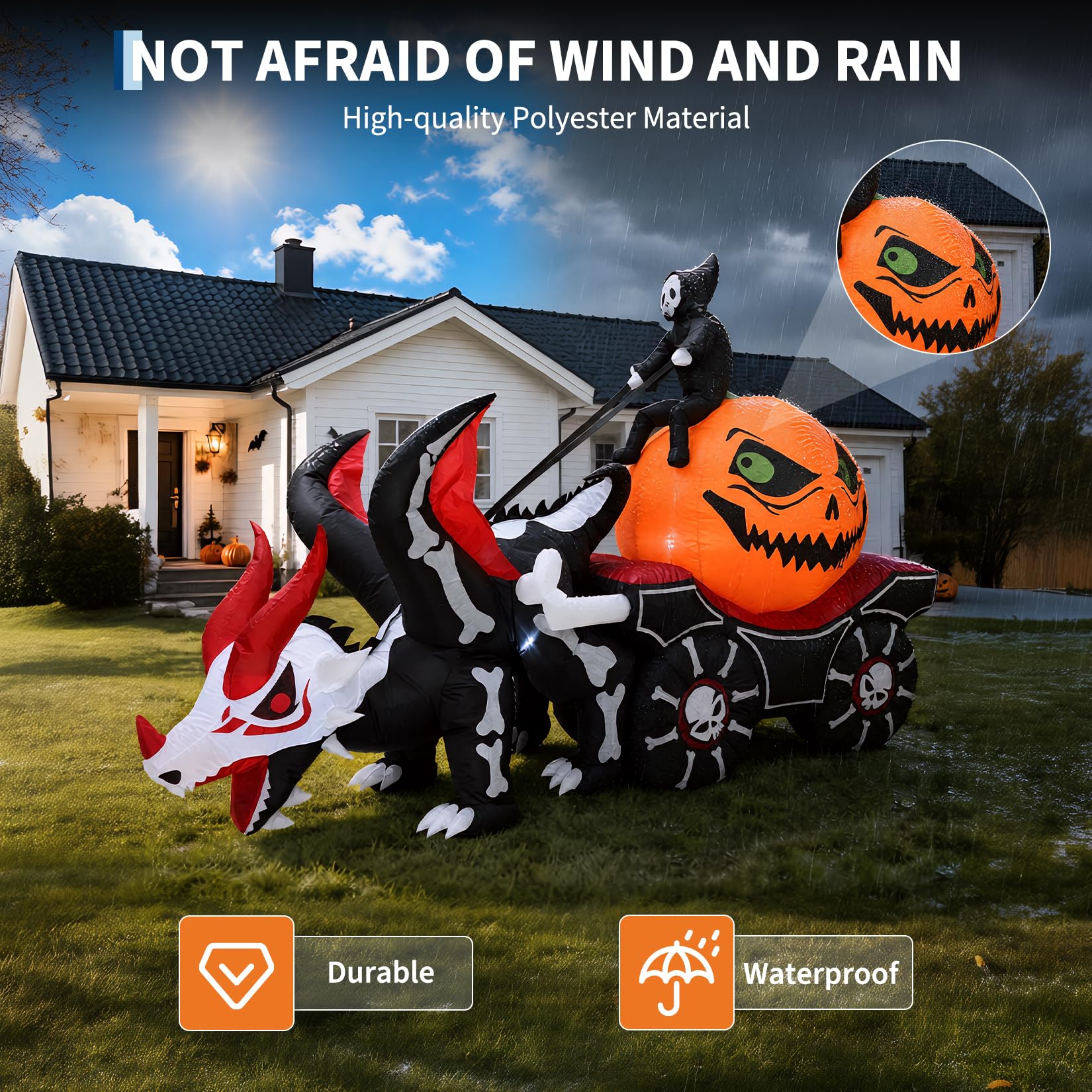 8,9FT opblaasbare Halloween-de - Halloween Pumpkin Decor Led recensie en prijs