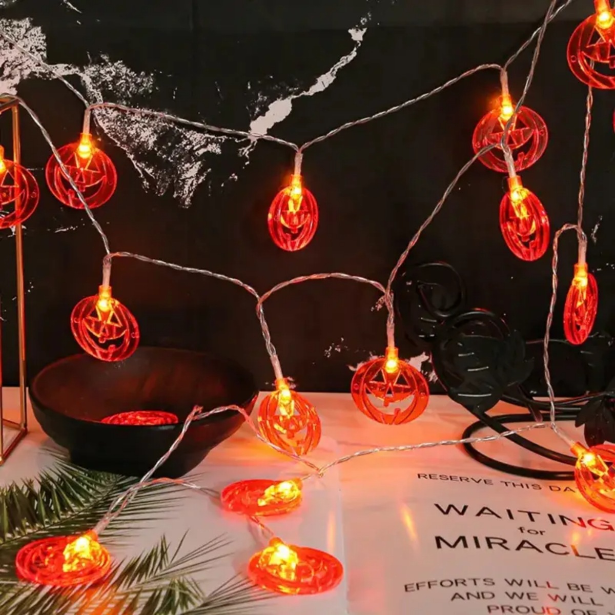 1pc 20LED Oranje Platte Holle  - Halloween Led String Lights Orange recensie en prijs