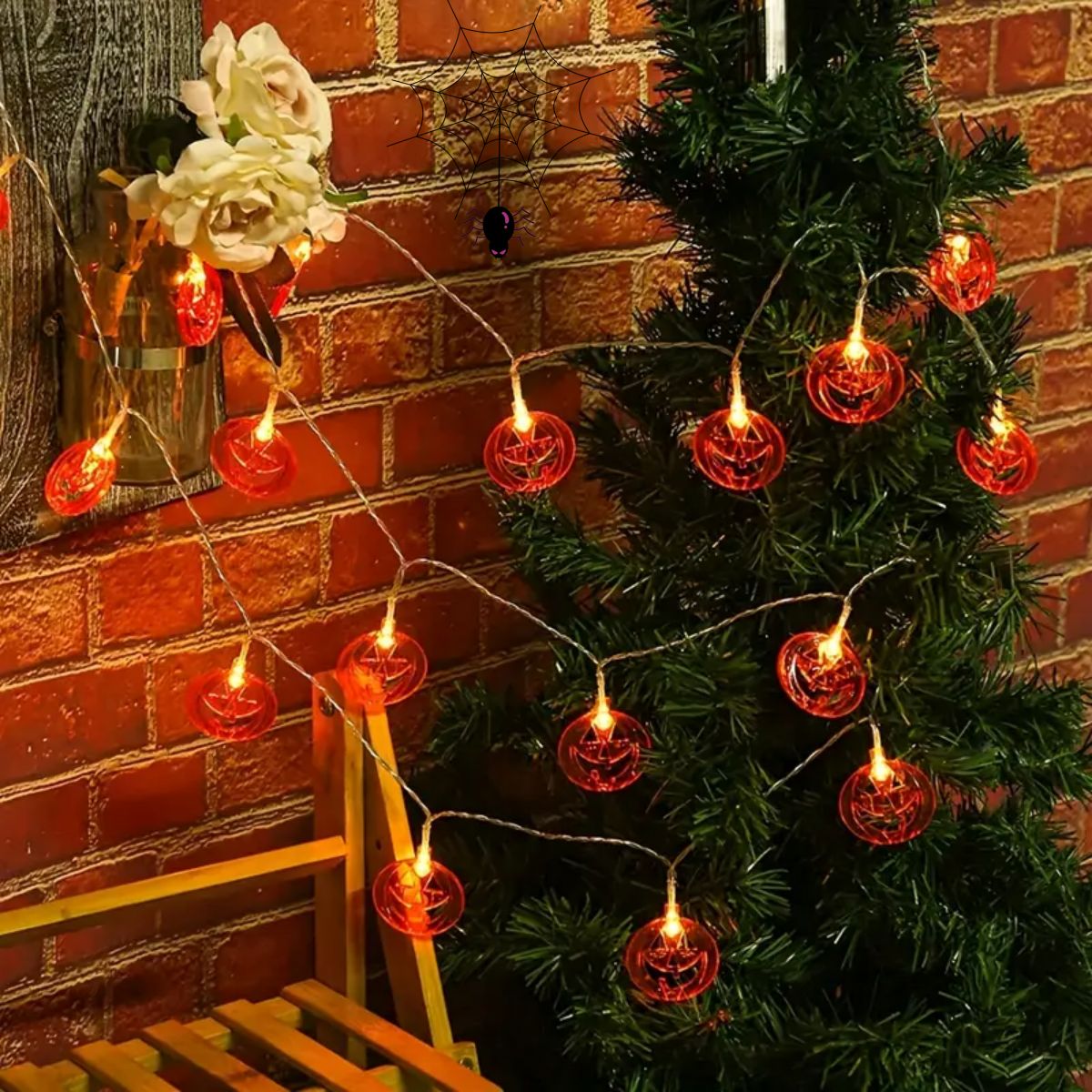 1pc 20LED Oranje Platte Holle  - Halloween Led String Lights Orange recensie en prijs