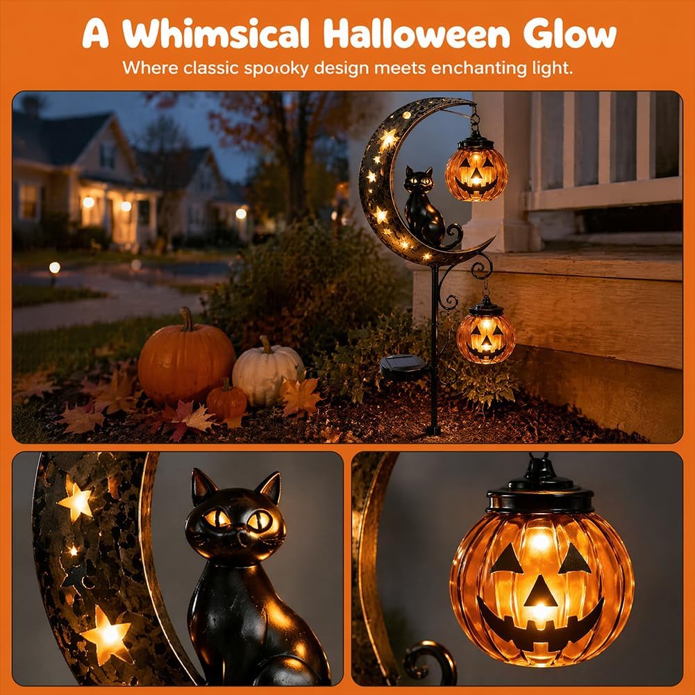 Solar Halloween Zwarte Kat Pom - Pumpkin Lantern Halloween recensie en prijs