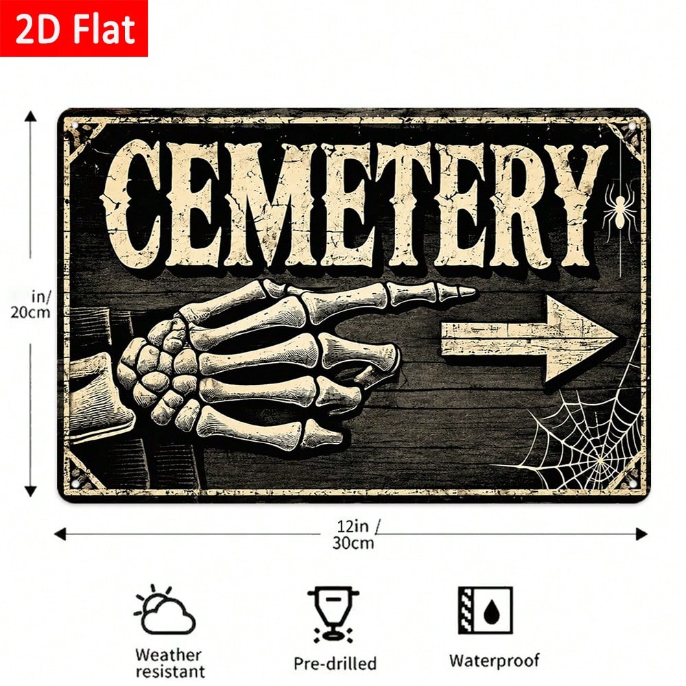 1 stuk 2D plat blikken bord –  - Halloween Skeleton Decoration recensie en prijs