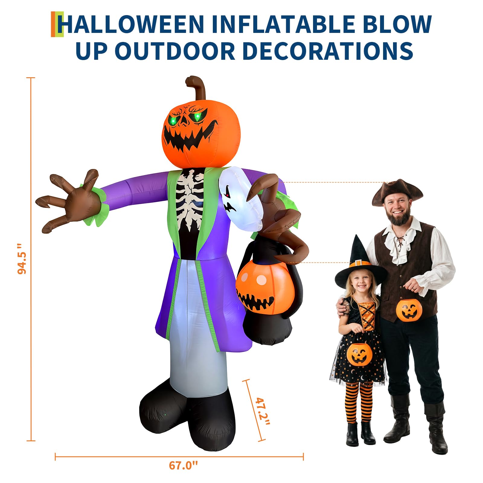 8ft opblaasbare Halloween-pomp - Pumpkin Lantern Halloween recensie en prijs