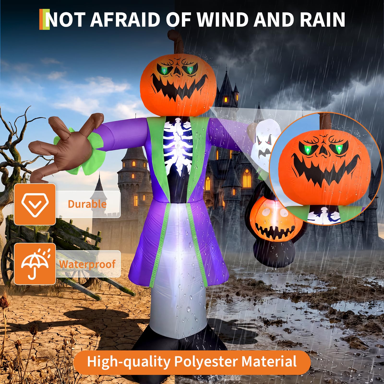 8ft opblaasbare Halloween-pomp - Pumpkin Lantern Halloween recensie en prijs